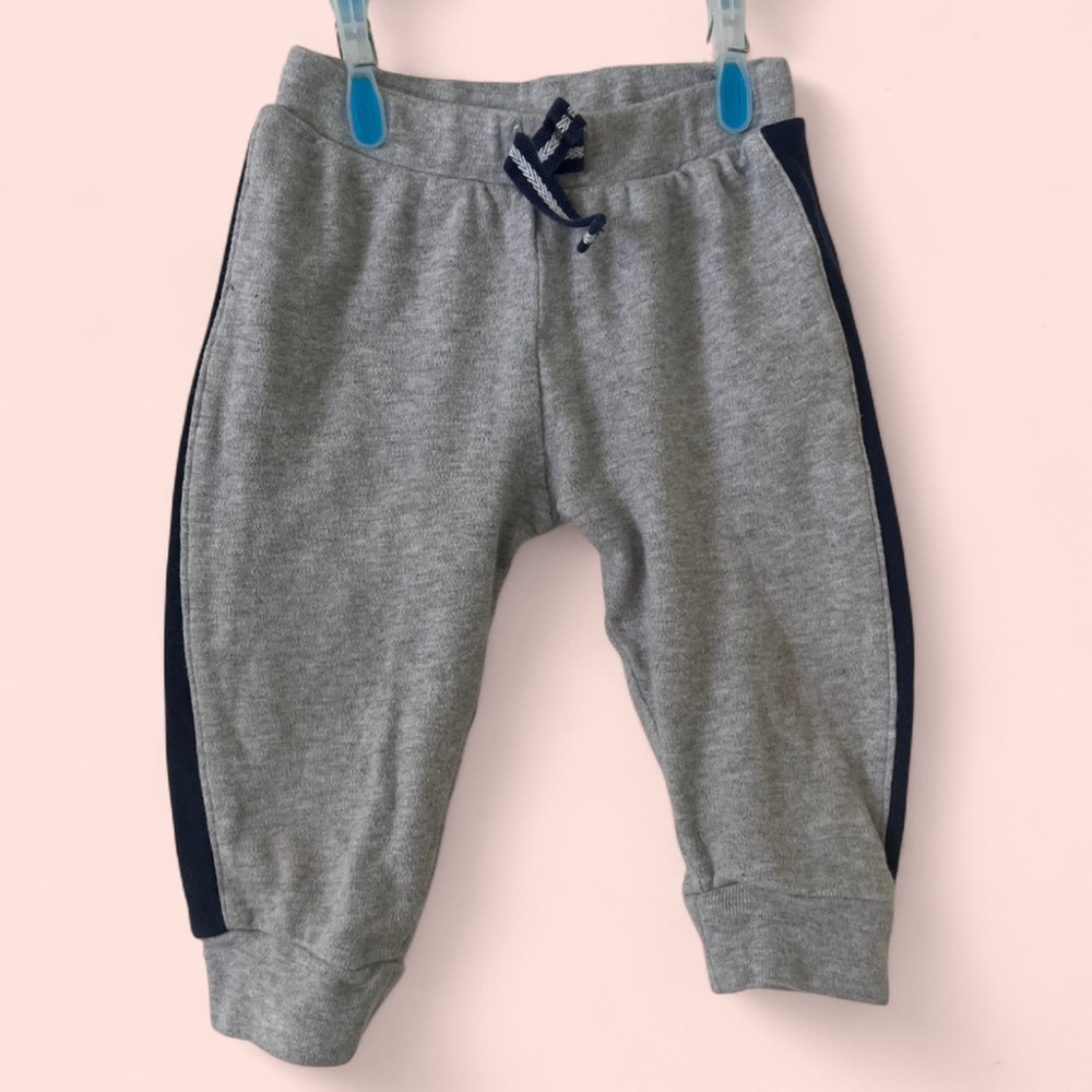 6-9 Months Infant Baby Boy TCP Bundles Baby Place Jogger Pants grey & navy blue